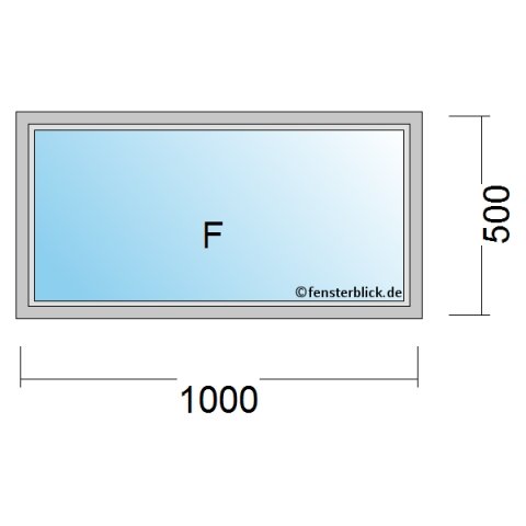 Fenster Fest im Rahmen 1000mm x 500mm