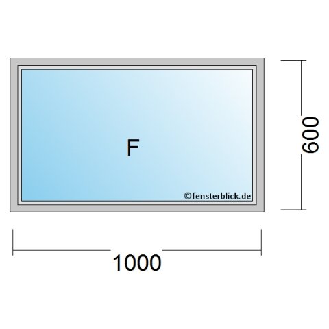 Fenster Fest im Rahmen 1000mm x 600mm