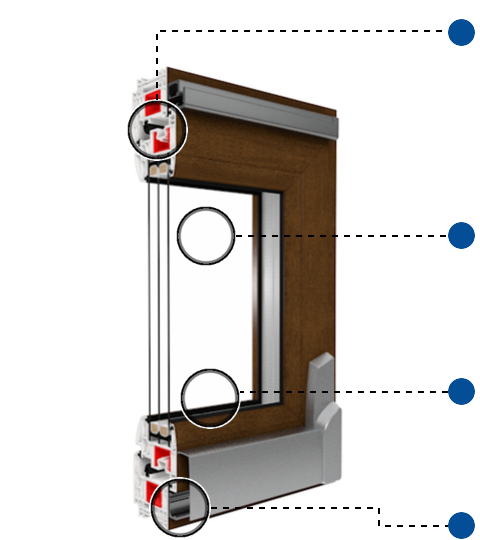 Kunststoff PSK-Tür Vorteile Iglo Energy Profilschnitt