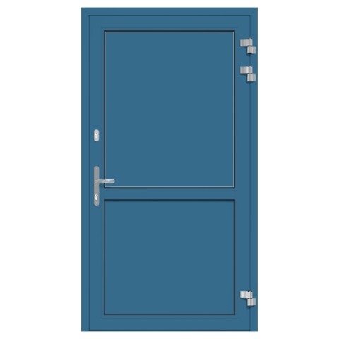 Alu-Eingangstür Brillantblau RAL-5007