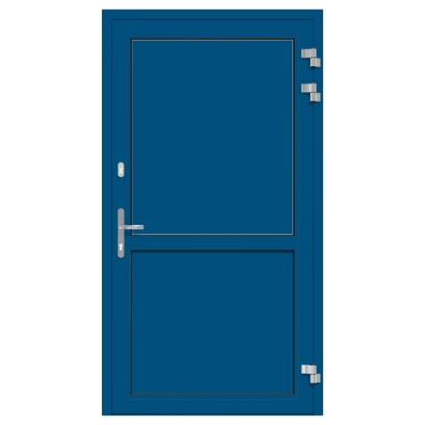 Alu-Eingangstür Enzianblau RAL-5010