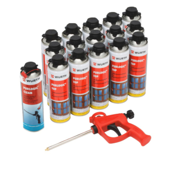 Würth 1K-Pistolenschaum PURLOGIC® Top-Set 17-teilig (WÜ_0892142_VE, WÜ_08911524_VE, WÜ_0892160_VE)