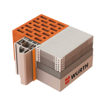 Preview: Würth Anputzdichtleiste 3D Plus mit Gewebe am Fensterrahmen