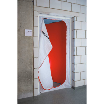 Preview: Würth Staubschutztür im Türrahmen offen