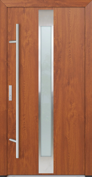 FM Aluminium Haustür DS 82 Modell 05 Golden Oak