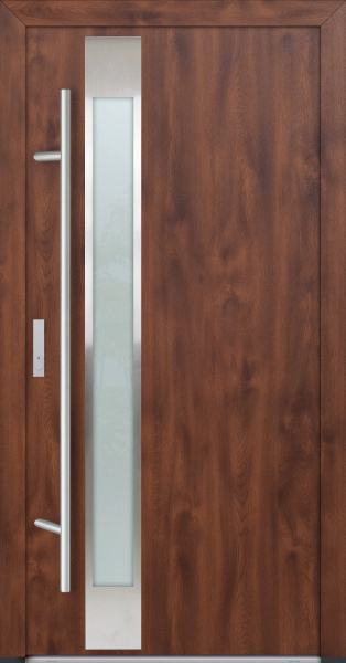 FM Aluminium Haustür DS 82 Modell 14 Nussbaum