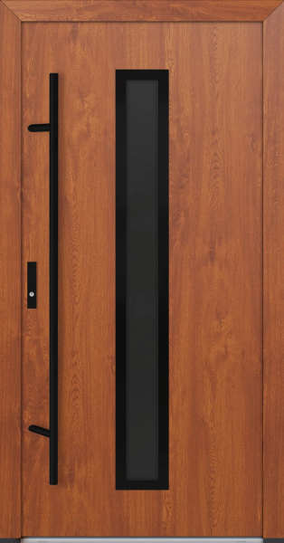 FM Aluminium Haustür DS 82 Blackline Modell 21 Golden Oak
