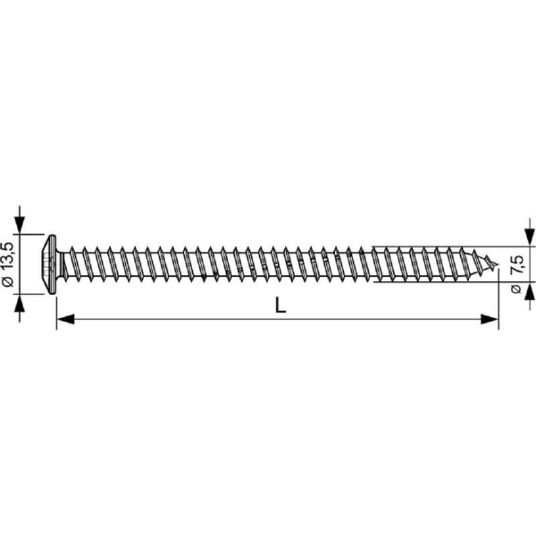 SFS Fensterrahmenschraube Flachkopf FB-FK-T30 Details