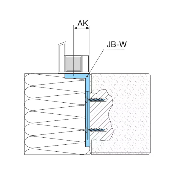 Würth Montagewinkel Stahl verzinkt mit Fixierung technische Zeichnung Montage