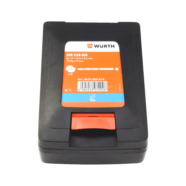 Würth Spiralbohrer Sortiment HSS DIN 338 Typ RN 118° 19-teilig Box zu