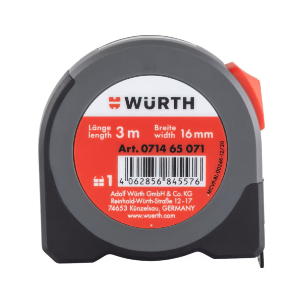Würth Taschenbandmaß für Auen- und Innenmessung